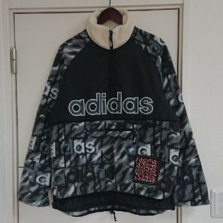 アディダス(adidas)のadidas フリースナイロンプルオーバー 90s古着 ハーフジップ レトロ(その他)