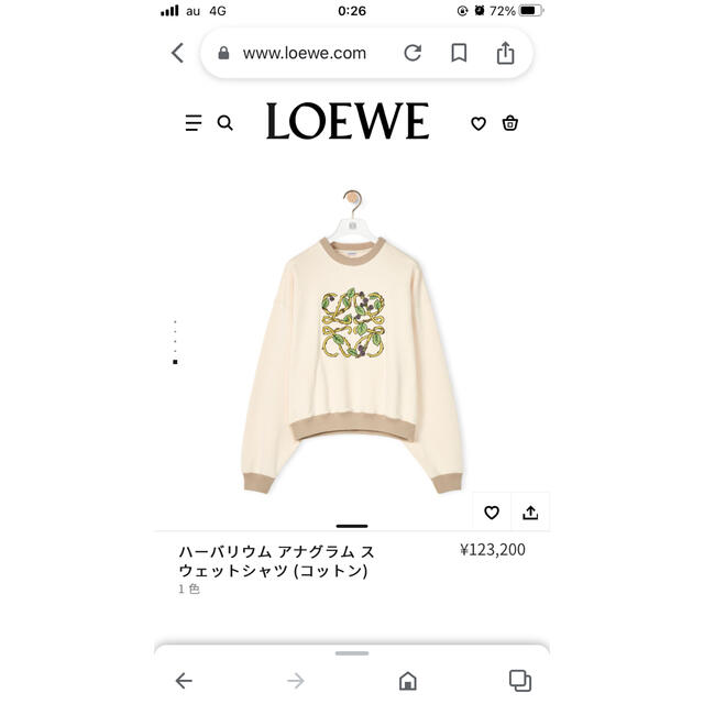 人気新品入荷 LOEWE 未使用品 ロエベ ハーバリウム アナグラム スウェットシャツ トレーナー+スウェット 