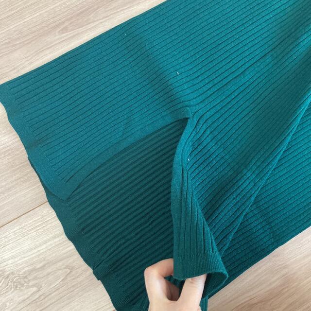 LAUTREAMONT(ロートレアモン)のロートレアモン☆新品タグ付き　ニットスカート  緑 レディースのスカート(ロングスカート)の商品写真