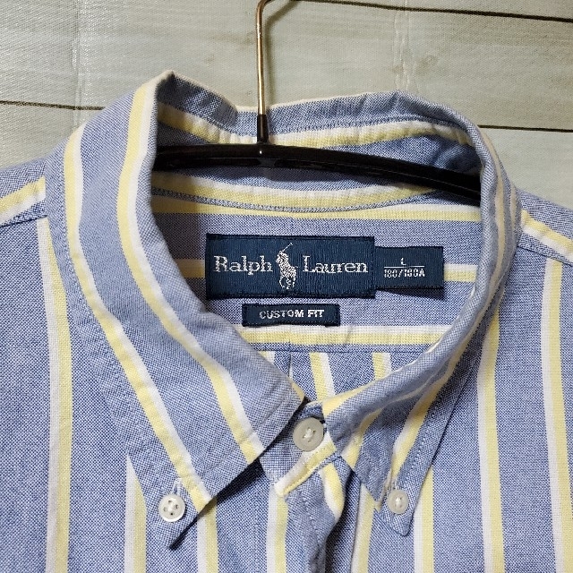 Ralph Lauren(ラルフローレン)のRalph Lauren ラルフローレン ストライプシャツ ブルー イエロー L メンズのトップス(シャツ)の商品写真