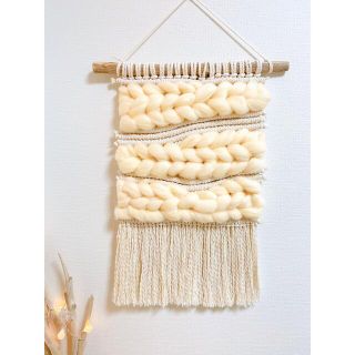 【SALE】流木マクラメウィービングタペストリー"Stella" ivory (インテリア雑貨)