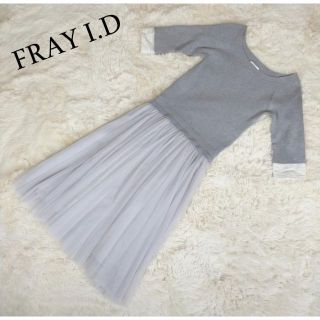 フレイアイディー(FRAY I.D)のフレイアイディー　美品!!　ドッキングワンピース 　レース(ひざ丈ワンピース)