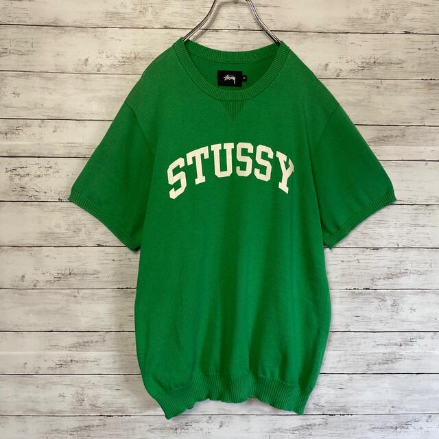 STUSSY(ステューシー)の【希少カラー】ステューシー　プリントアーチロゴ　サマーニット　Tシャツ　入手困難 メンズのトップス(Tシャツ/カットソー(半袖/袖なし))の商品写真