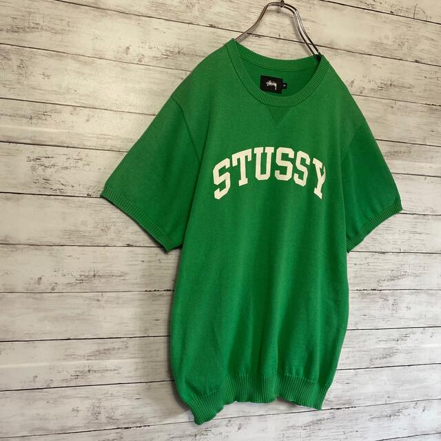 STUSSY(ステューシー)の【希少カラー】ステューシー　プリントアーチロゴ　サマーニット　Tシャツ　入手困難 メンズのトップス(Tシャツ/カットソー(半袖/袖なし))の商品写真