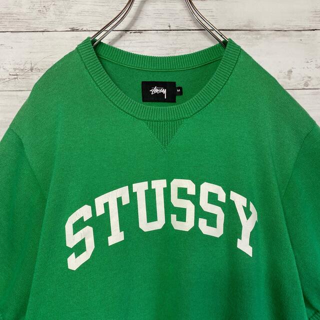 STUSSY(ステューシー)の【希少カラー】ステューシー　プリントアーチロゴ　サマーニット　Tシャツ　入手困難 メンズのトップス(Tシャツ/カットソー(半袖/袖なし))の商品写真