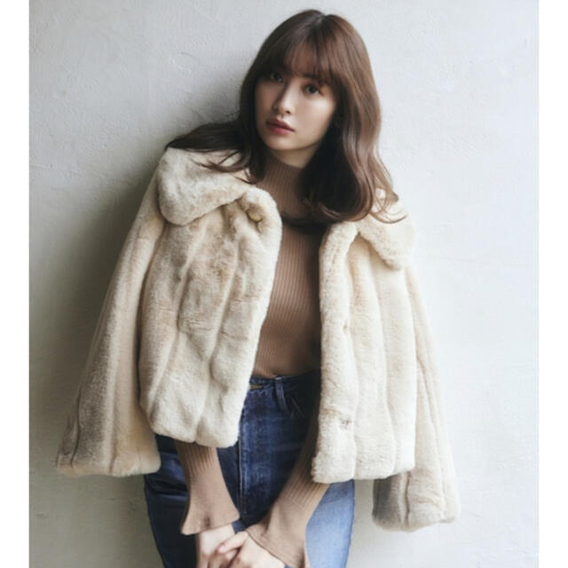 53肩幅Her lip to Winter Love Faux Fur Coat