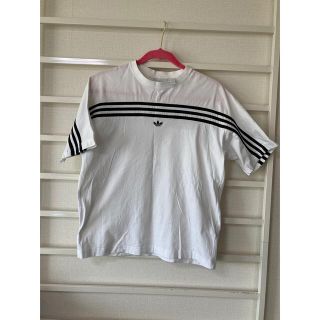 アディダス(adidas)のアディダス　ホワイト　ラインTシャツ(Tシャツ/カットソー(半袖/袖なし))