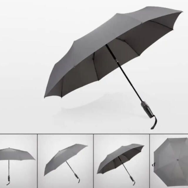 新品 未使用 傘 折り畳み グレー ワンタッチ式 メンズ 折り畳み傘 シンプル メンズのファッション小物(傘)の商品写真