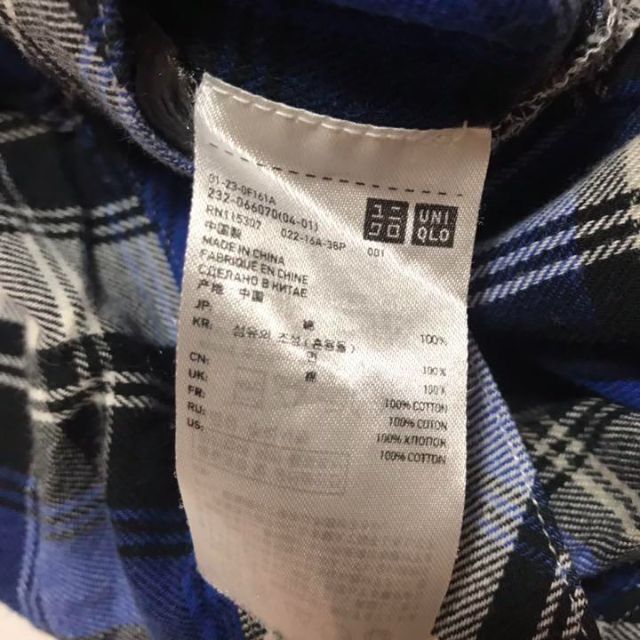 UNIQLO(ユニクロ)の☆UNIQLO ユニクロ☆ レディース　チェック　ワンピース　シャツ　長袖　M レディースのワンピース(ひざ丈ワンピース)の商品写真