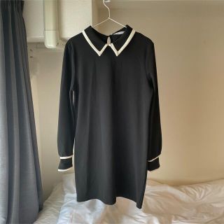 ザラ(ZARA)のZARA 白黒ワンピース(ひざ丈ワンピース)