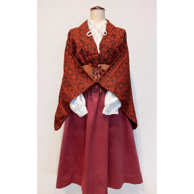 展示品 ◇着物リメイク◇ ドッキングワンピース 帯ベルト付き 展示品 ◇着物リメイク◇ ドッキングワンピース 帯ベルト付き