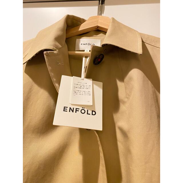 ENFOLD(エンフォルド)の限定値下 ENFOLD COTTON DOUBLE ステンカラーBOX COAT レディースのジャケット/アウター(トレンチコート)の商品写真