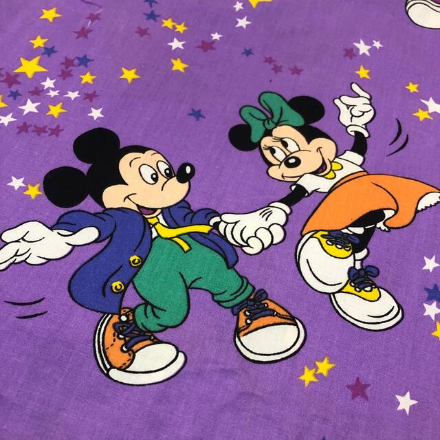 Disney(ディズニー)の🌜ビンテージ 布団カバー🌛ミキミニ　ダンス　紫　シーツ  ハンドメイドの素材/材料(生地/糸)の商品写真