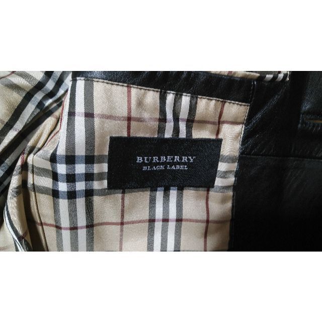 BURBERRY BLACK LABEL(バーバリーブラックレーベル)のバーバリーブラックレーベル　Ｍサイズ　ラムレザージャケット　黒 メンズのジャケット/アウター(レザージャケット)の商品写真