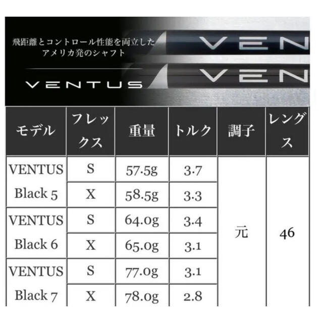 ベンタス　ventus black 5x ピンスリーブ