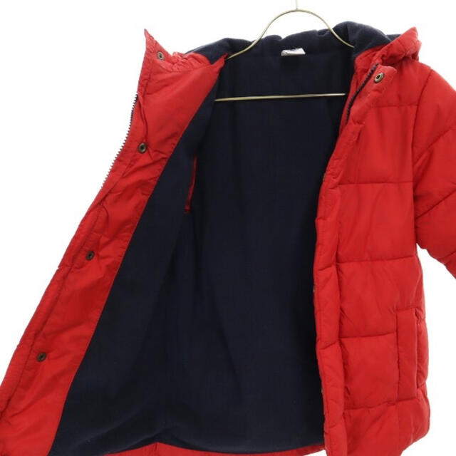 PETIT BATEAU(プチバトー)のプチバトー 裏フリース 中綿ジャケット 6ans レッド アウター フード付 キッズ/ベビー/マタニティのキッズ服男の子用(90cm~)(ジャケット/上着)の商品写真