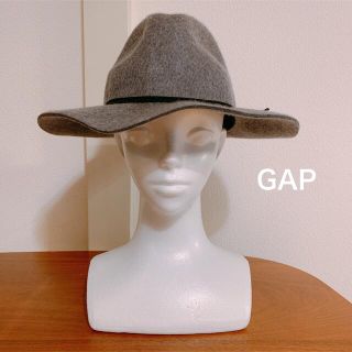 ギャップ(GAP)のGAP ハット 帽子 レディース ウール 羊毛 グレー ストローハット 新品(ハット)