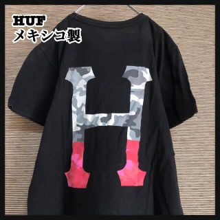 ハフ(HUF)のHUF】メキシコ製　半袖Tシャツ ビッグロゴ　ハフ　カモフラ　迷彩　デカロゴA1(Tシャツ/カットソー(半袖/袖なし))