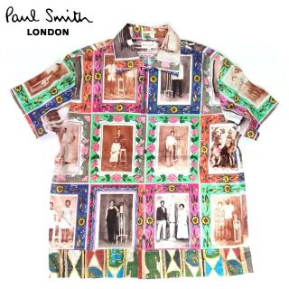 ポールスミス(Paul Smith)の90S ポールスミス 高級マルチフラワーフォトパネルチェックコットン半袖シャツ(シャツ)