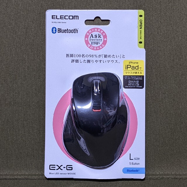 ELECOM(エレコム)のELECOM ワイヤレスマウス 5ボタン Bluetooth Lサイズ スマホ/家電/カメラのPC/タブレット(PC周辺機器)の商品写真