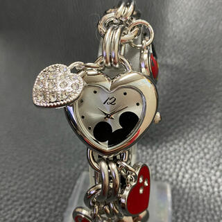 ディズニー(Disney)の新品 ハート型 ミッキーマウス 新品　レディース 29mm　シルバー(腕時計)