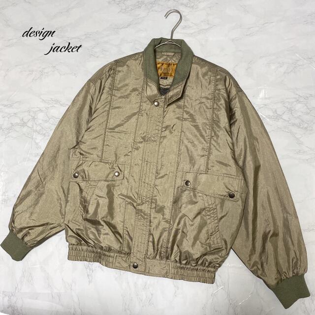 ブルゾン　ジャケット　シンプル　レトロ　vintage 　くすみカラー