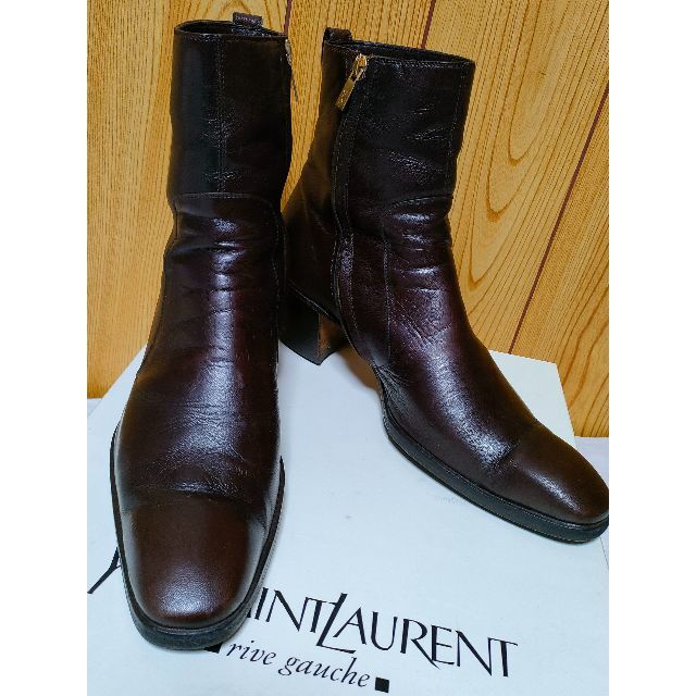正規良レア イヴサンローラン YSL ジョニー ブーツ 濃茶 6.5ヒール 40