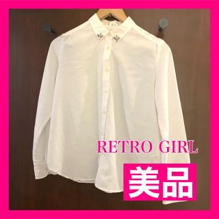 レトロガール(RETRO GIRL)のレトロガール RETROGIRL 襟ビジュー付 シャツ ブラウス(シャツ/ブラウス(長袖/七分))