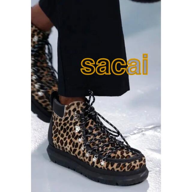 sacai 20aw レオパードブーツ 40 付属品完備 美品靴/シューズ