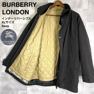 バーバリー(BURBERRY)の【XLサイズ・3way】 バーバリーロンドン　ジャケット　ライナー付き　黒(ブルゾン)