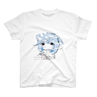 ほんわかぱっぱ 雀蜂 ねこ 量産 地雷 水色 イラストTシャツ