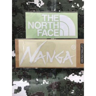 ナンガ(NANGA)の★補強あり★新品未使用　ノースフェイス&チャムス　カッティングステッカー　白白(その他)