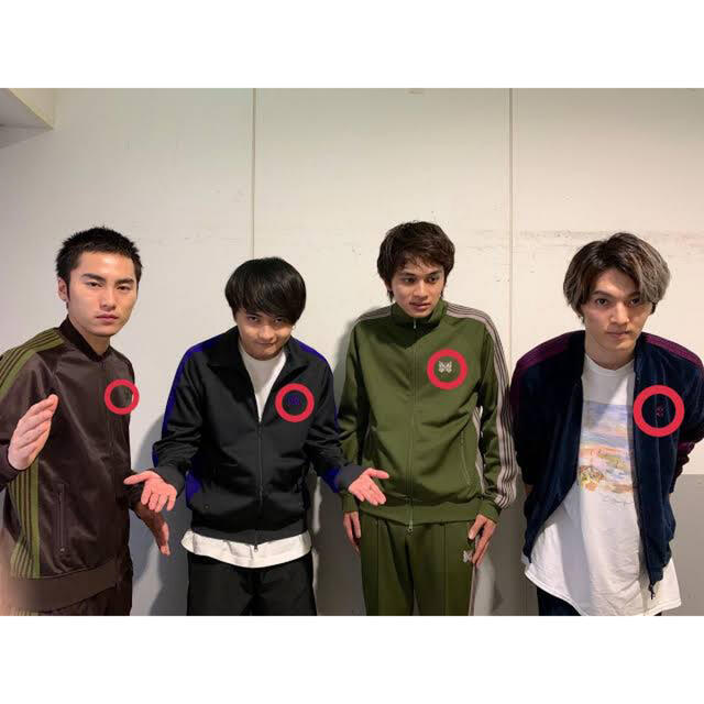 有名人多数着用】Needles トラックジャケット トラックパンツ 黒×紫
