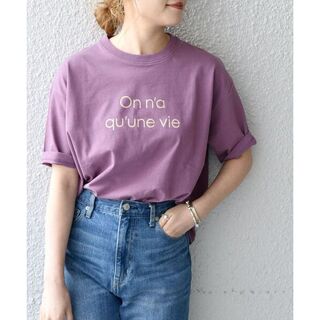 シップス(SHIPS)のSHIPS any☆シップスエニィ☆紫のPROVERB英字ロゴＴシャツ☆パープル(Tシャツ(半袖/袖なし))