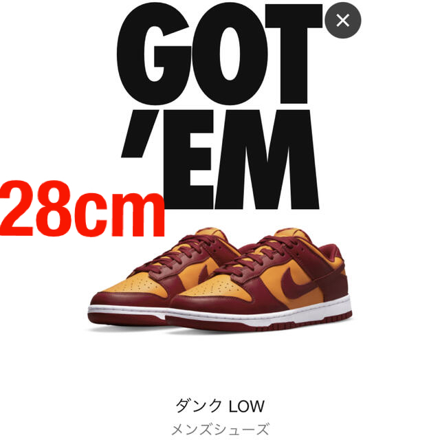 NIKE DUNK LOW Championship Gold 28cm