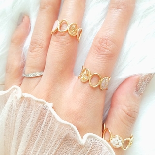 【フリーサイズ】Pink beige ring(リング)
