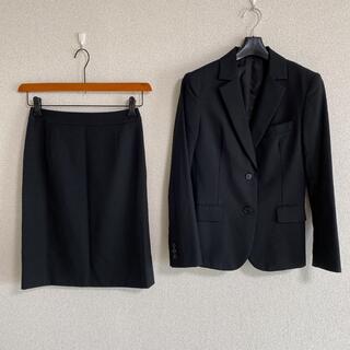 スーツカンパニー(THE SUIT COMPANY)のスーツカンパニー 36 Ｗ62 スカートスーツ 黒 就活 洗濯可 DMW(スーツ)