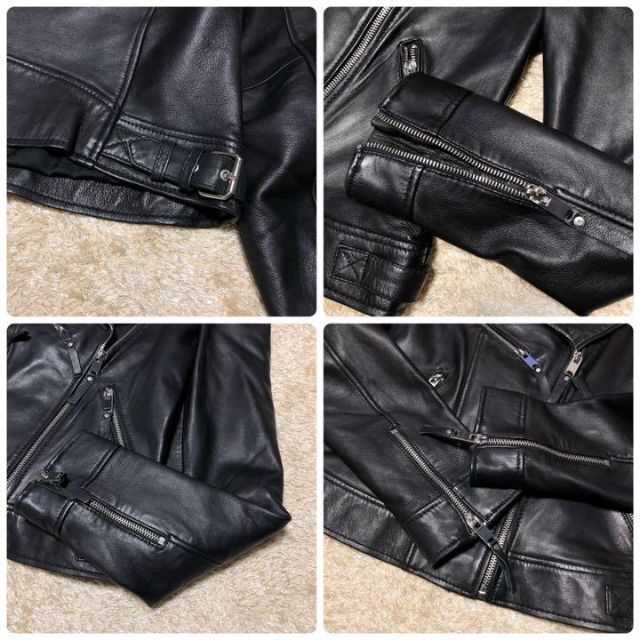 羊革♡ZARA TRF ダブルライダース ブラック 本革 リアルレザー Mサイズ