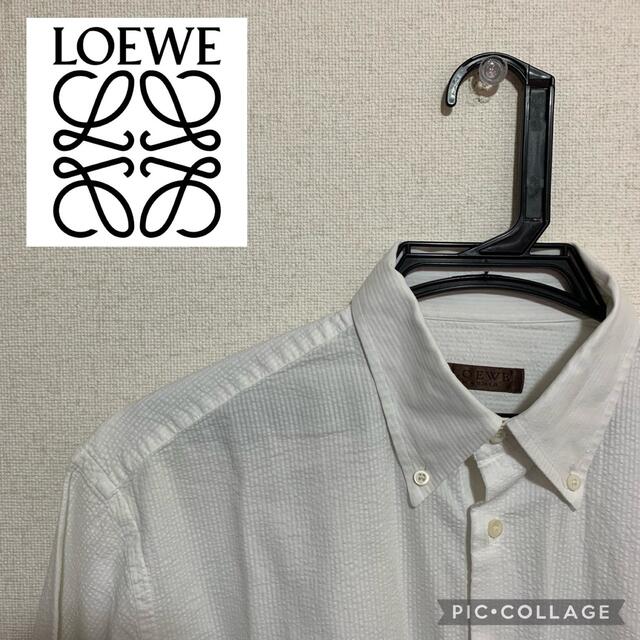 LOEWE(ロエベ)のLOEWE 半袖ボタンダウンシャツ　ホワイト　サイズ:39 メンズのトップス(シャツ)の商品写真