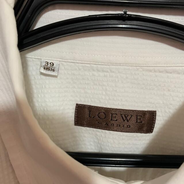 LOEWE 半袖ボタンダウンシャツ　ホワイト　サイズ:39