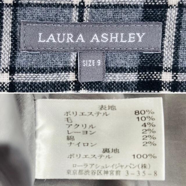 LAURA ASHLEY(ローラアシュレイ)のLAURA ASHLEY レディースワンピース　タータンチェック　グレー　M レディースのワンピース(ひざ丈ワンピース)の商品写真