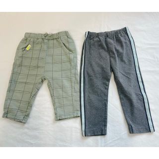 ザラ(ZARA)のユニクロ　ジャージレギンス90、ZARAコットンパンツ86 中古(パンツ/スパッツ)