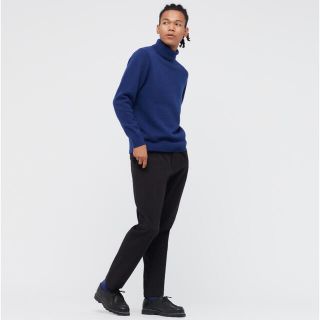 ユニクロ(UNIQLO)の【新品未使用】ユニクロ プレミアムラムタートルネックセーター　青　sizeM(ニット/セーター)