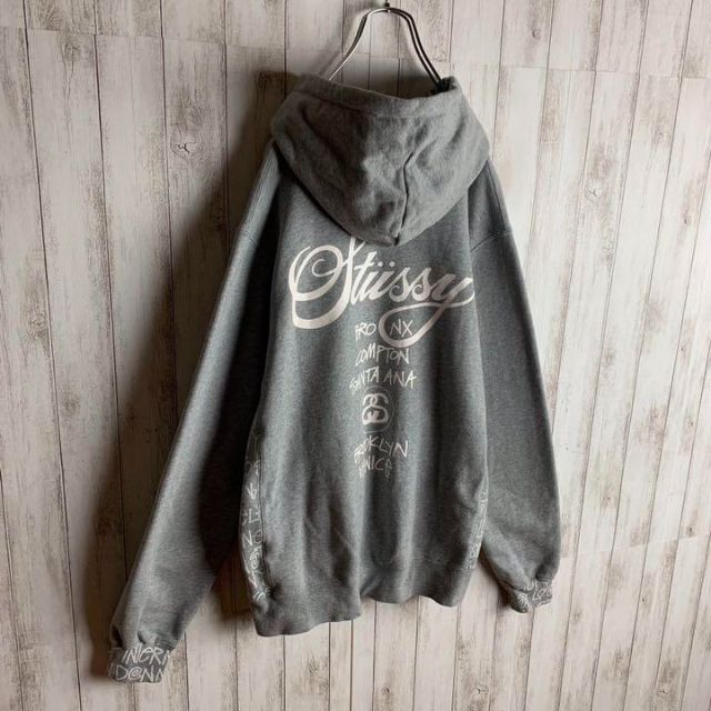 希少デザイン！OLD STUSSY ステューシー　ビッグプリント　パーカー