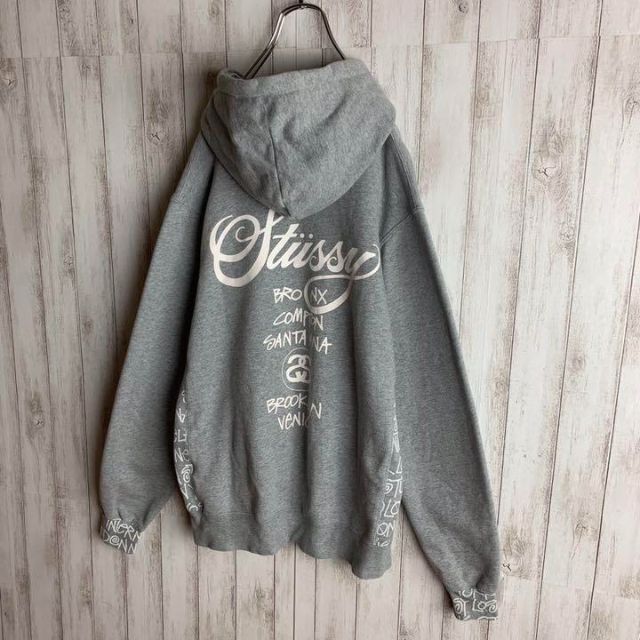 希少デザイン！OLD STUSSY ステューシー　ビッグプリント　パーカー