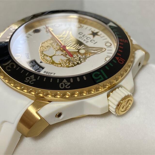 新品GUCCIグッチダイヴYA136322猫ダイバーズミディアムウォッチ腕時計