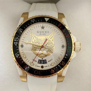 グッチ(Gucci)の新品GUCCIグッチダイヴYA136322猫ダイバーズミディアムウォッチ腕時計(腕時計)