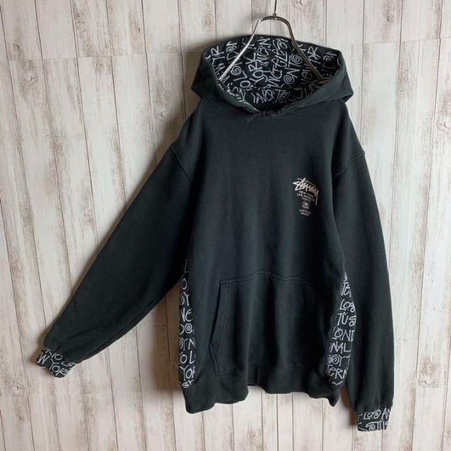 STUSSY SS BOXY CROPPED HOODIE L 半袖 パーカー