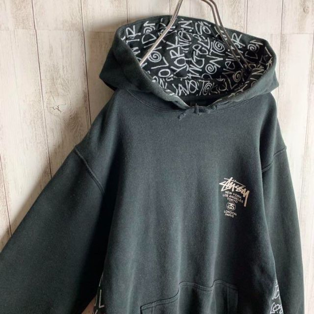 STUSSY SS BOXY CROPPED HOODIE L 半袖 パーカー