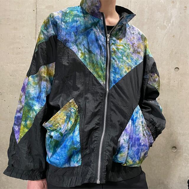 ナイロンジャケット 一点物 花柄 古着 ビックサイズ 切り返し 派手 ビンテージ | フリマアプリ ラクマ